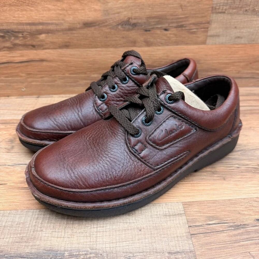 Clarks Mens Size 8 M Brown Leather Lace Up Oxford Comfort Shoes Style 62083